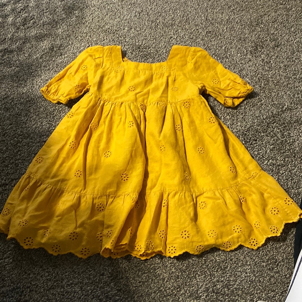 Little girls mustard yellow dress